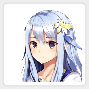 Anime Girl Face is Daydreaming Sticker